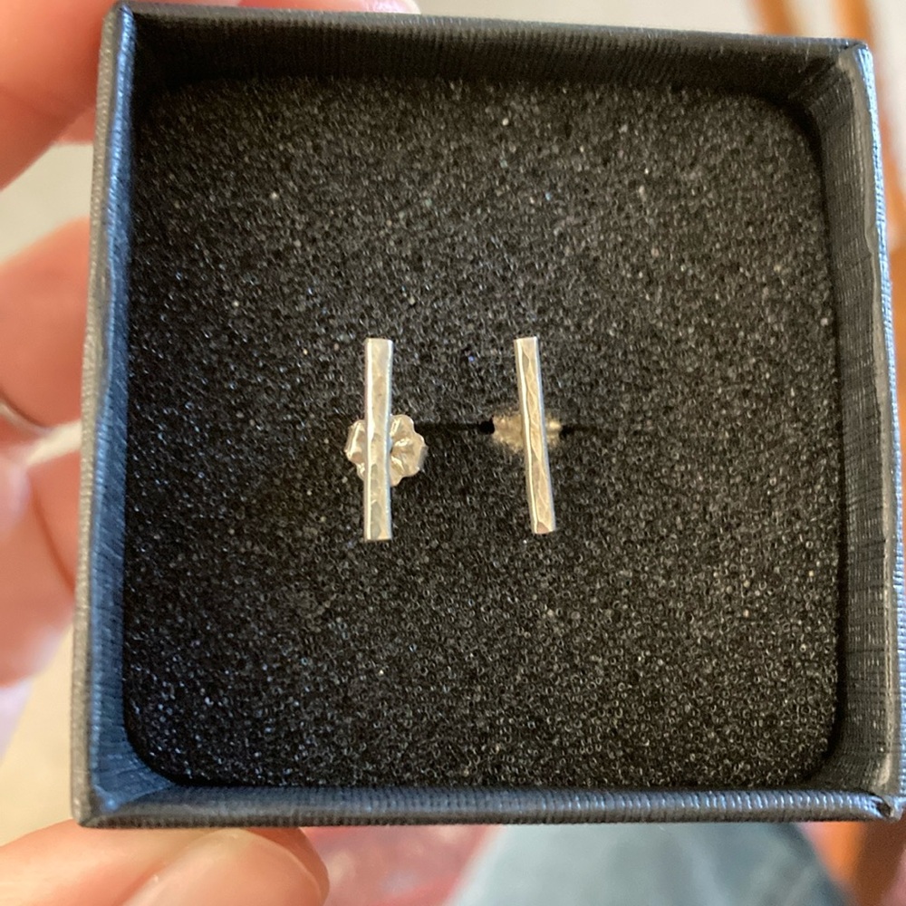 925 Sterling Silver Hammered earrings